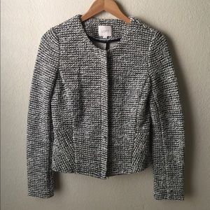 LOFT Black & White Peplum Blazer